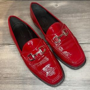 Gucci Patent Leather Red Loafers Shoes